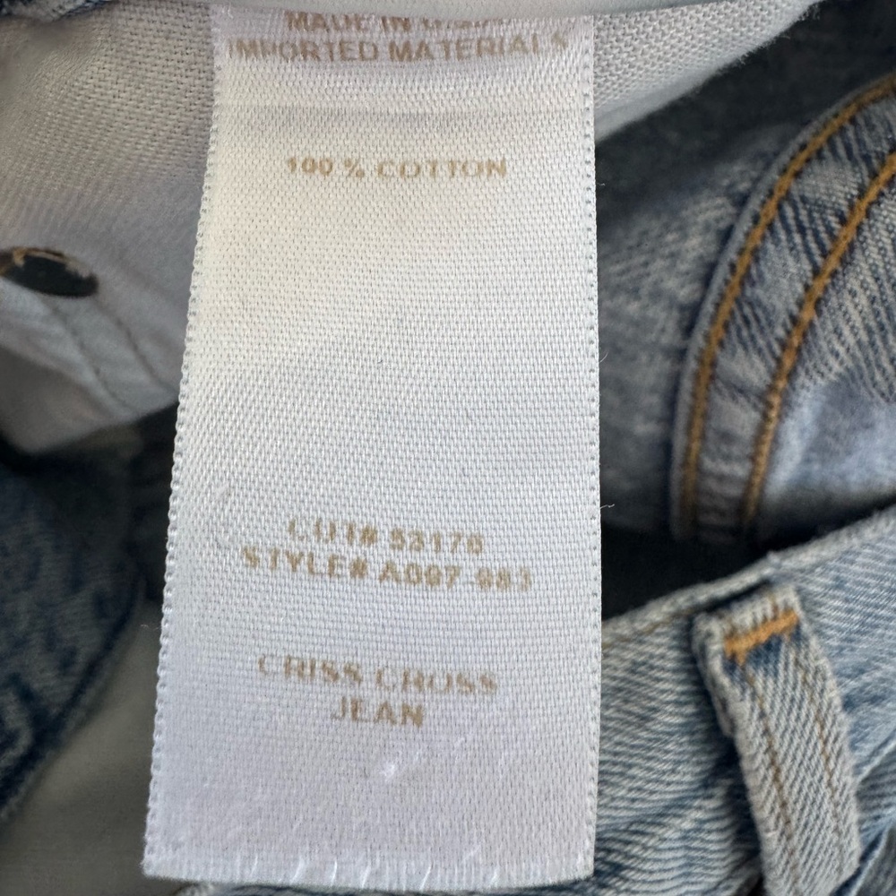 AGOLDE Women's Criss Cross Straight Leg Jeans in Medium Wash Blue Sz 27 - Picture 10 of 10